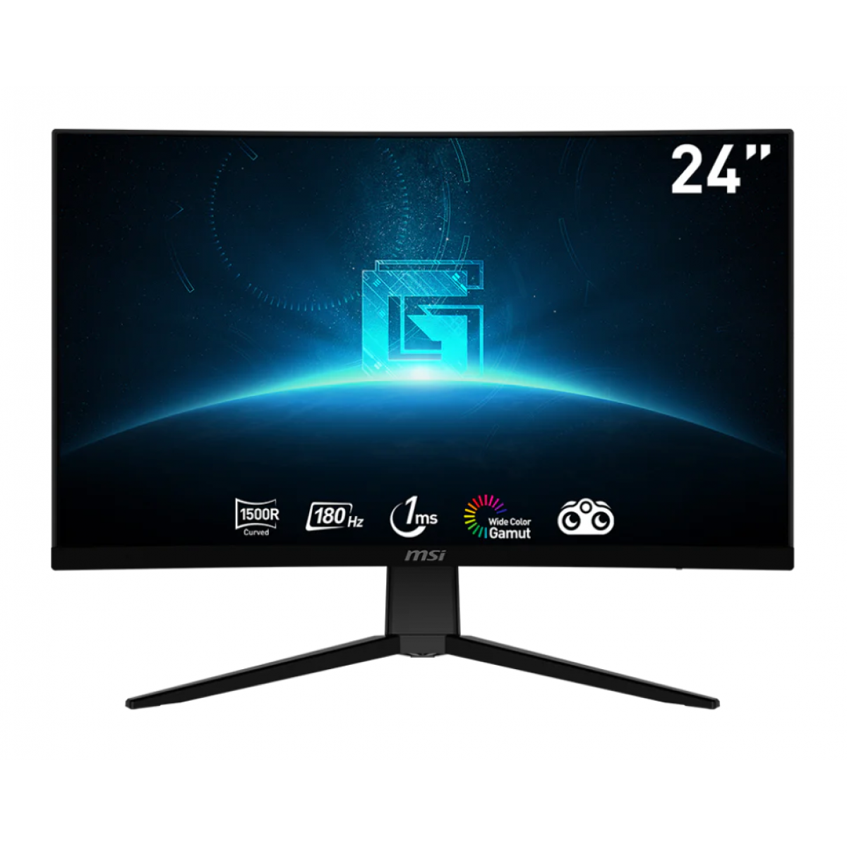 MSI Gaming Monitor G2422C 24" inch VA 1920 x 1080 (FHD) Curvature 1500R 180Hz FreeSync Premium Frameless Design Night Vision