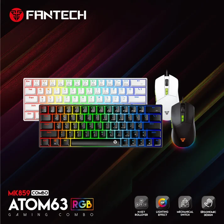 Fantech Atom63 MK859 Mechanical Gaming Keyboard Arabic/English(BLACK)