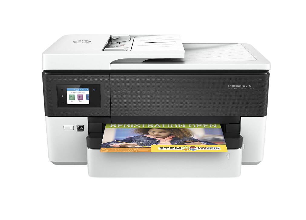HP OfficeJet Pro 7720 A3 Wide Format All-In-One Inkjet Colored Printer with Automatic Document Feeder, Duplex Printing, Network-Ready & Wi-Fi