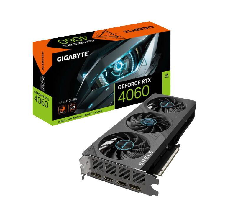 Gigabyte Geforce RTX 4060 Eagle OC 8G (Rev. 1.0), 3X WINDFORCE Fans, DLSS 3.0, Ray Tracing, 8GB 128bit 272GB/s GDDR6,  PCI-E 4.0,  HDMI 2.1a/ DP1.4a