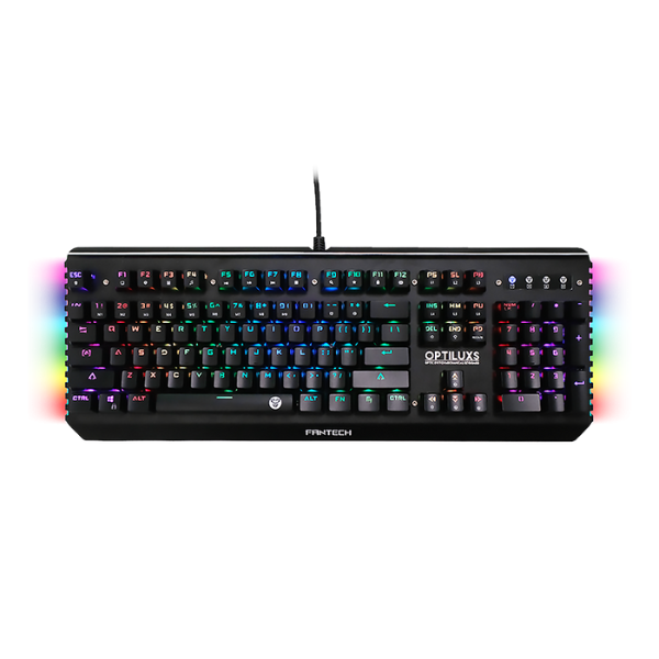 Fantech Optiluxs MK884 RGB Mechanical Gaming Keyboard with Optical Orange Switch 0.2ms, Water & Dust Proof with Aluminium Base - Black