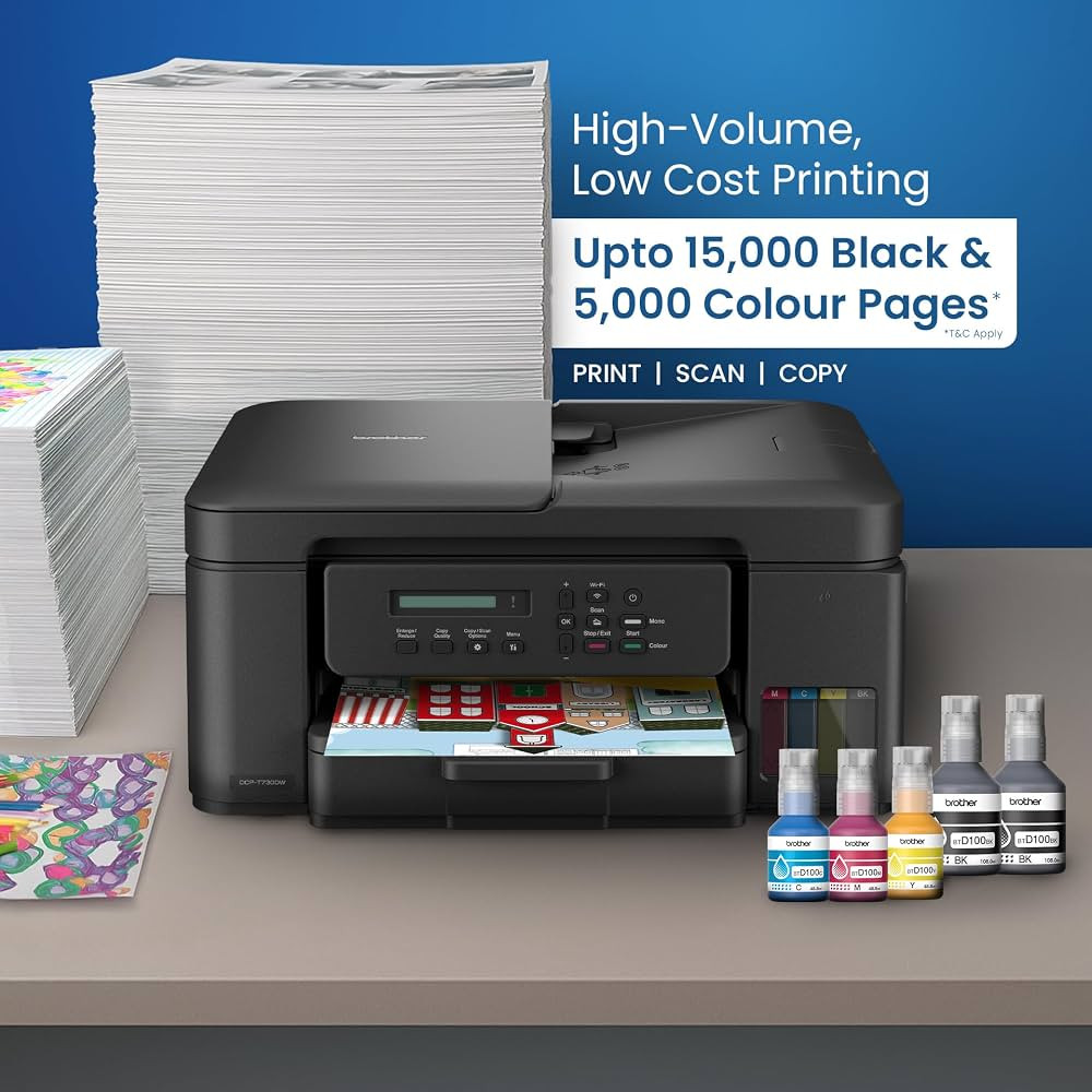Brother DCP-T730DW Wireless Ink Tank Multi Function Color printer (Print, Copy, Scan) Duplex & Feeder