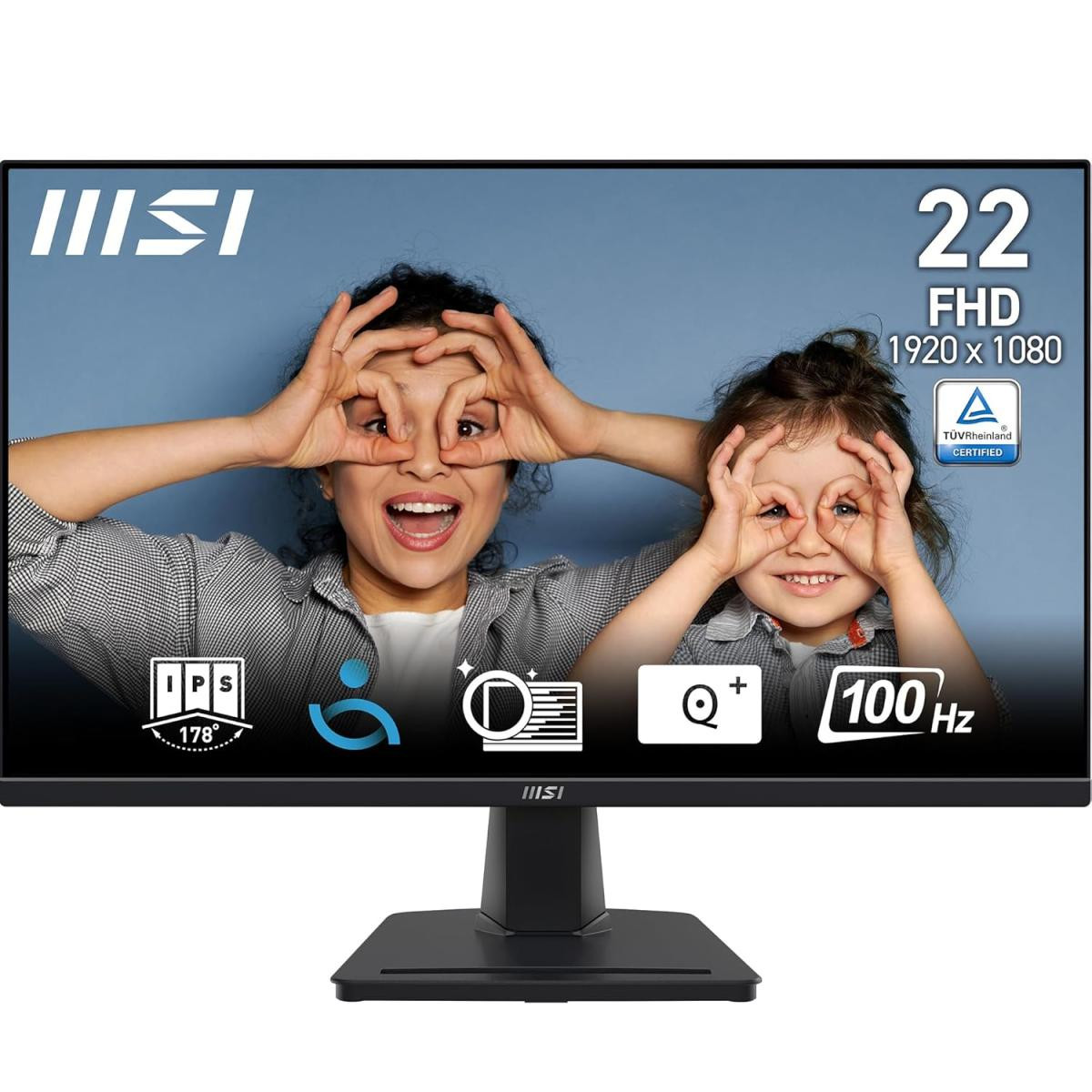 MSI PRO MP225V 21.5 Inch Full HD Office Monitor - 1920 x 1080 VA Panel, 100 Hz, Eye-Friendly Screen, Tilt-Adjustable