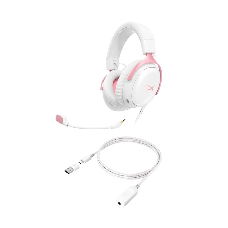 HyperX Cloud III – Wired Gaming Headset (White\Pink) product thumbnail 3