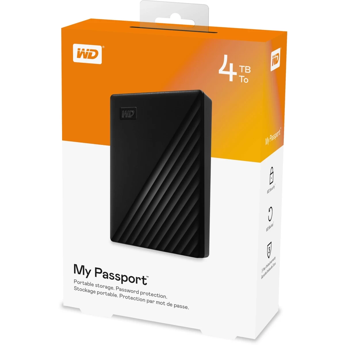 vindruer lykke Fruity Western Digital 4TB My Passport USB 3.2 Gen 1 Slim Portable External Hard  Drive With Password Protection Compatible For Windows, Mac OS, Xbox one &  PS4