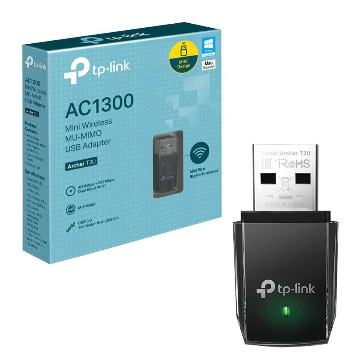 TP-Link Archer T3U AC1300 USB 3.0 Dual Band 5 GHz Wireless Dongle