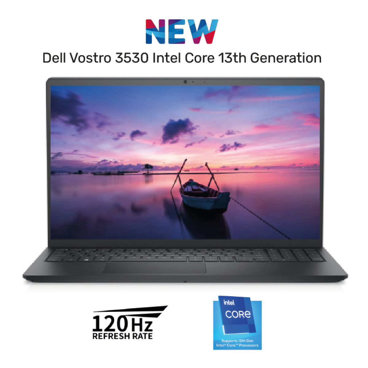 Laptop Dell Vostro 3530 Intel Core i3-1305U Up to 4.5GHz Processor 8GB DDR4 , 512GB SSD, 15.6" FHD 120Hz - 13th Generation / Black