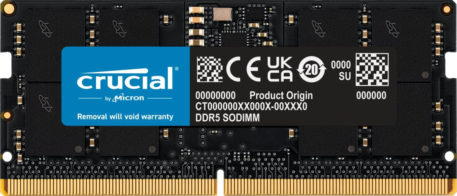Crucial RAM 32GB DDR5 4800MHz CL40 Laptop Memory CT32G48C40S5