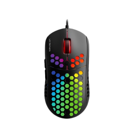 FANTECH Hive UX2 Ultimate Macro Wired RGB Gaming Mouse, 12000 DPI, 6 Programmable Buttons, Professional Grade Superlight Honeycomb Mouse 50g - Black