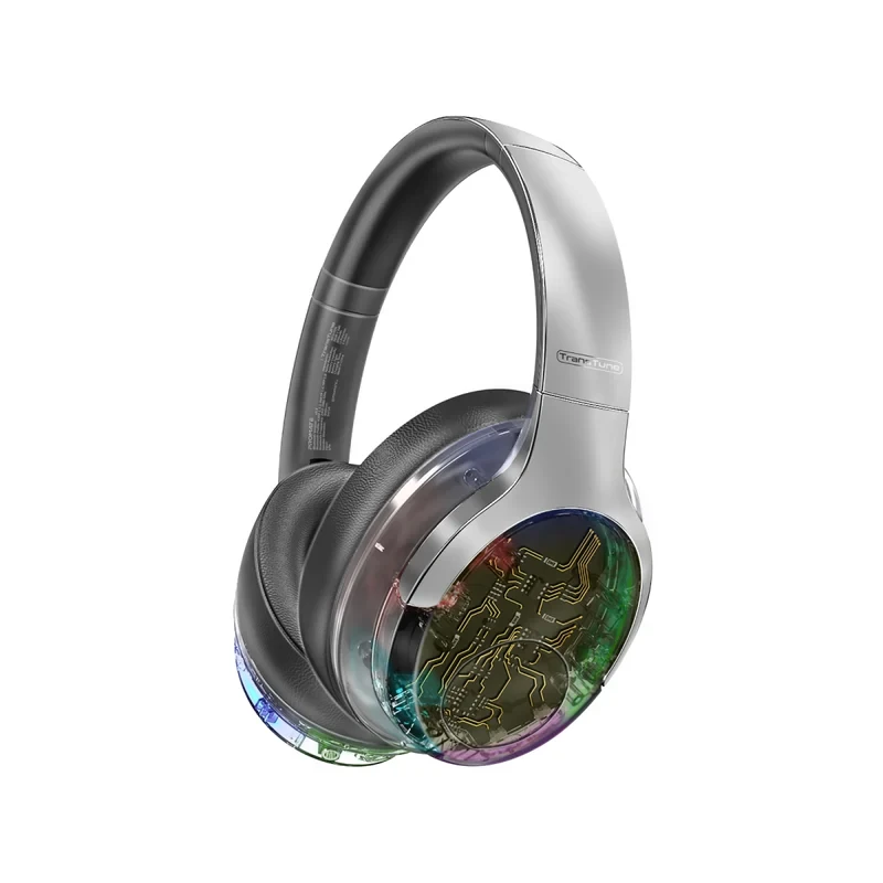 promate TransTune Active Noise Cancelling Wireless Headphones with RGB Lights