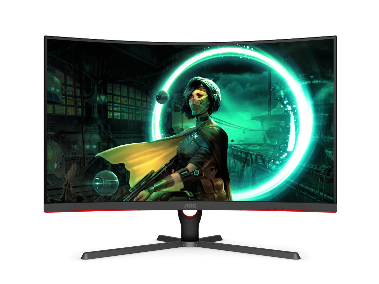 AOC C32G3E 32" 1920 x 1080 (FHD) VA 165Hz 1ms HDMI 1.4 \ DP 1.2, Curved Gaming Monitor with Freesync Premium