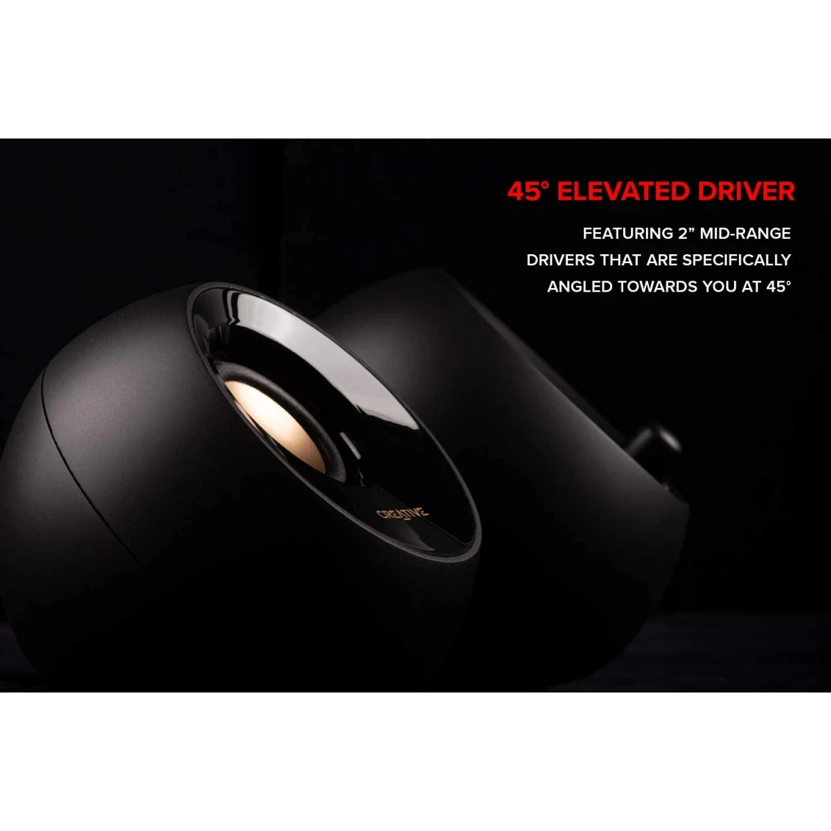 Creative Pebble Plus 2.1 USB Powered Desktop Speakers Far Field Drivers Powerful lowering subwoofer | The Creative Pebble Plus features a new independent 4 '' design for remarkable power and  product thumbnail 3