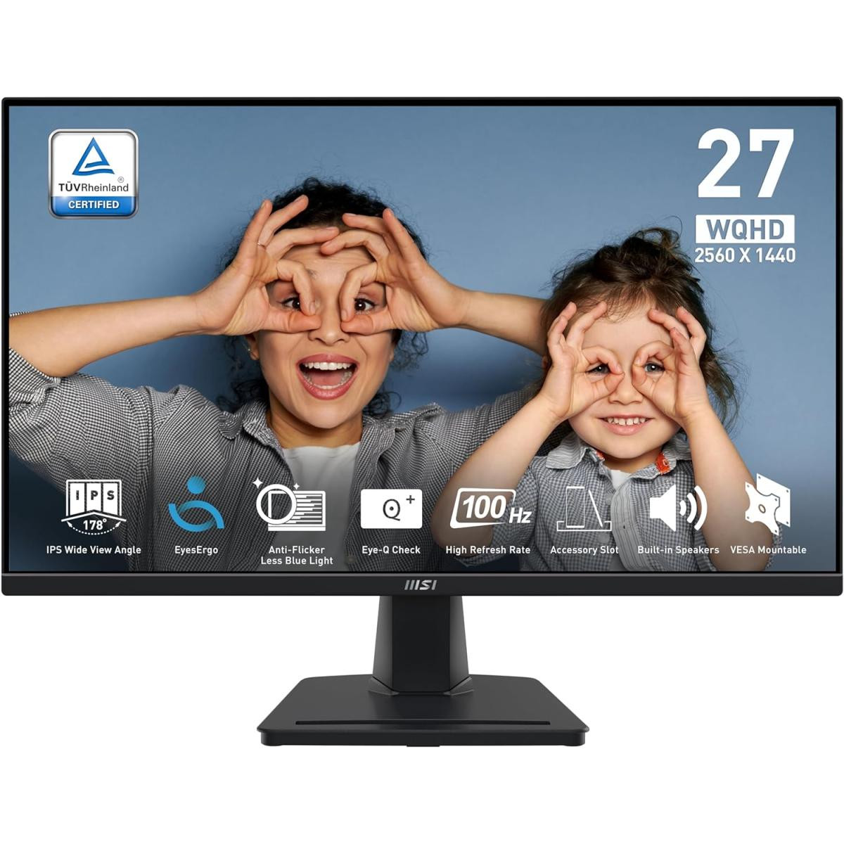 Monitor MSI PRO MP275Q 27 inch IPS 2560 x 1440 (2K) HDMI & DP HDR Ready Built-In Speaker