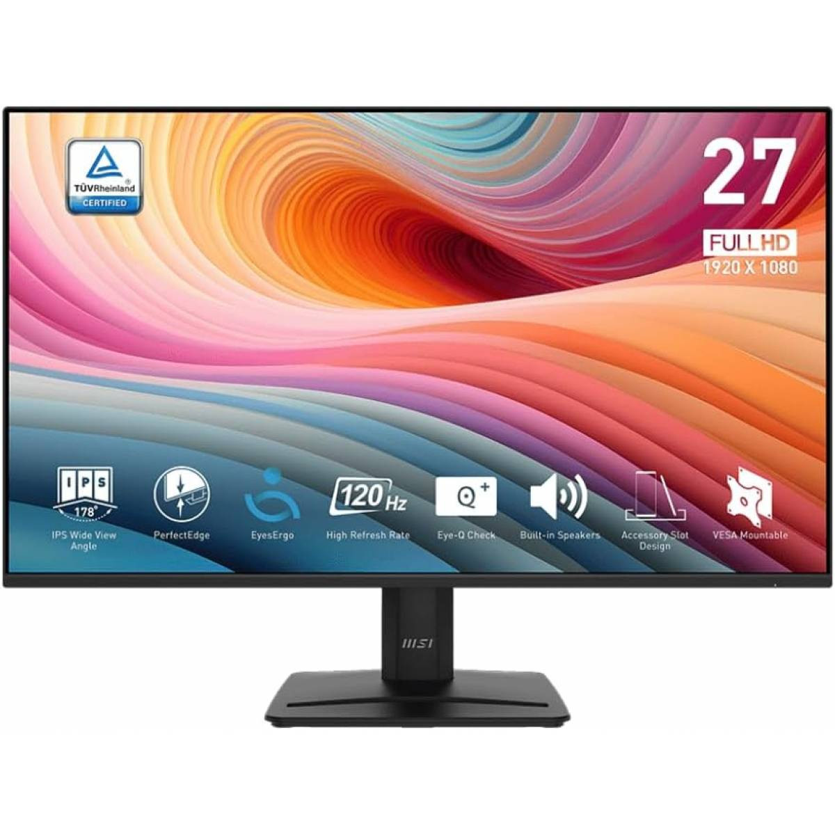 MSI Monitor PRO MP275 E2  27" IPS 1920 x 1080 (FHD) 120Hz Refresh Rate 300 cd/m² HDMI, DisplayPort, (VGA) With Speaker - BLACK
