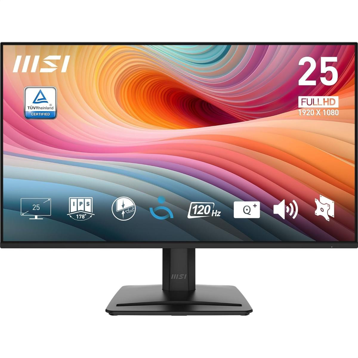 MSI PRO MP251 E2 24.5" IPS 1920 x 1080 (FHD) Monitor, 120Hz, Adaptive-Synch, HDR Ready, (HDMI, VGA Port, Display Port)
