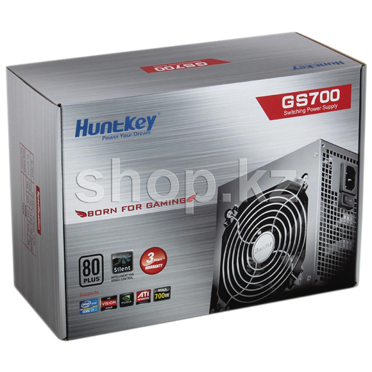 Huntkey GS700, 700W, 80 PLUS Efficiency, Non-Modular ATX Switching Power Supply - Silver