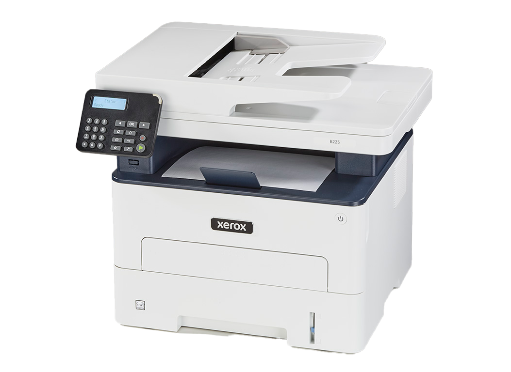 Xerox® B225 Multifunction Printer Productive black-and-white multifunction printer perfect for busy work teams