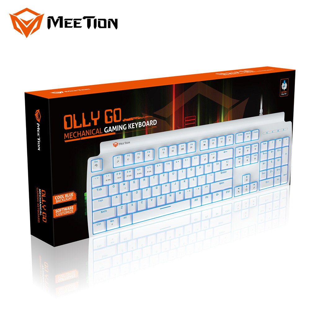 Meetion MT-MK600 Blue Switch Olly Go Mechanical Gaming Keyboard -White