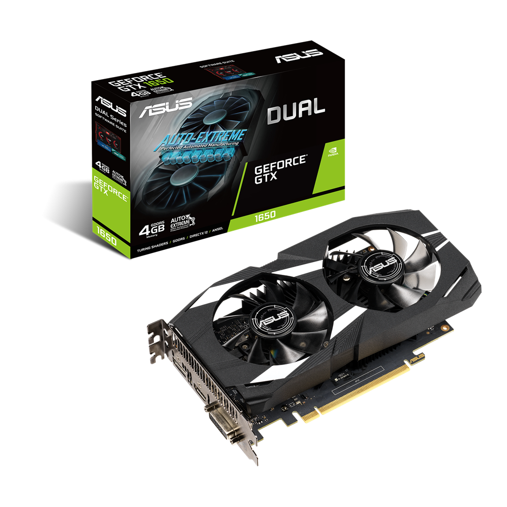 ASUS Dual NVIDIA GeForce GTX 1650 Graphics Card (PCIe 3.0, 4GB GDDR5