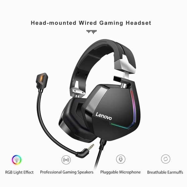 Lenovo H402 Wired Gaming Headphones with Active Noise Reduction