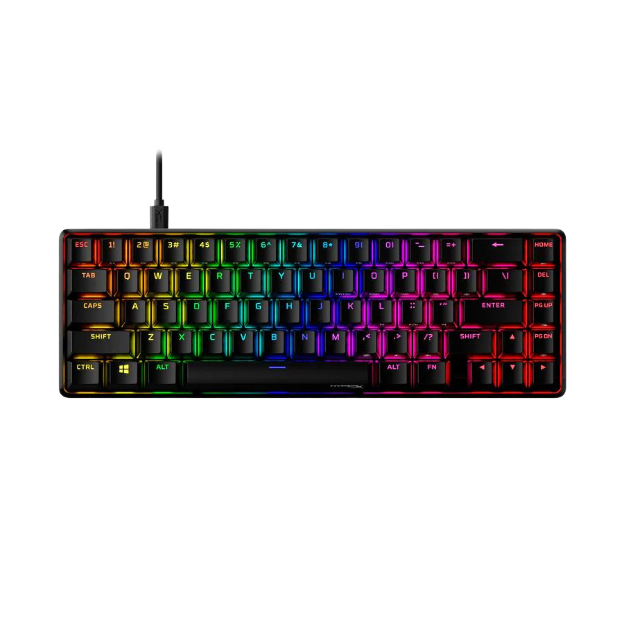HyperX Alloy Origins 65, 65% Form Factor Mechanical Gaming Keyboard with Linear Red Switches, Per-Key RGB, Full Aircraft-Grade Aluminum Body, Double Shot PBT Keycaps - Black